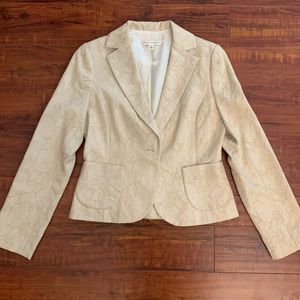 Banana Republic size 4 gold floral brocade blazer